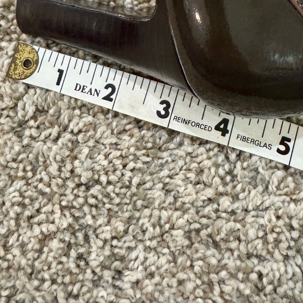 VGUC Bandolino Patent Leather Square-Toe Pumps with Gold Accent in Dark Brown - Picture 7 of 7